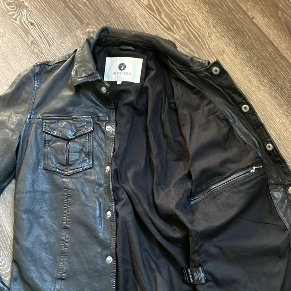ALTER EGO Black Leather Jacket - Picture 14 of 17